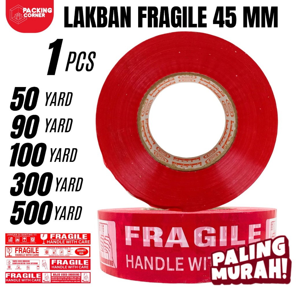 

Lakban Fragile UNBOXING 90 yard - 500 Yard Merah Putih Jangan Dibanting