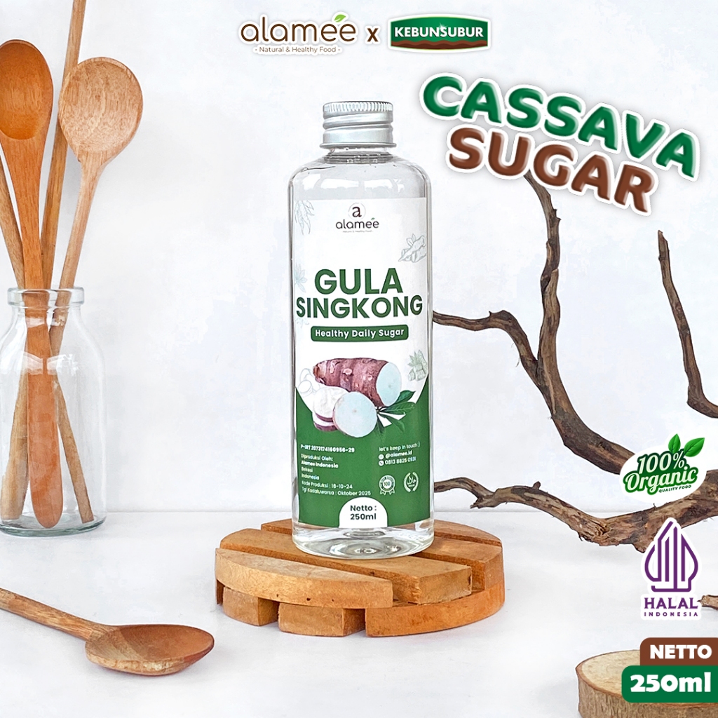 

ALAMEE Gula Singkong Cair Organik Rendah Kalori Sweetener Fructose Gluten Free 250ml Kebunsubur