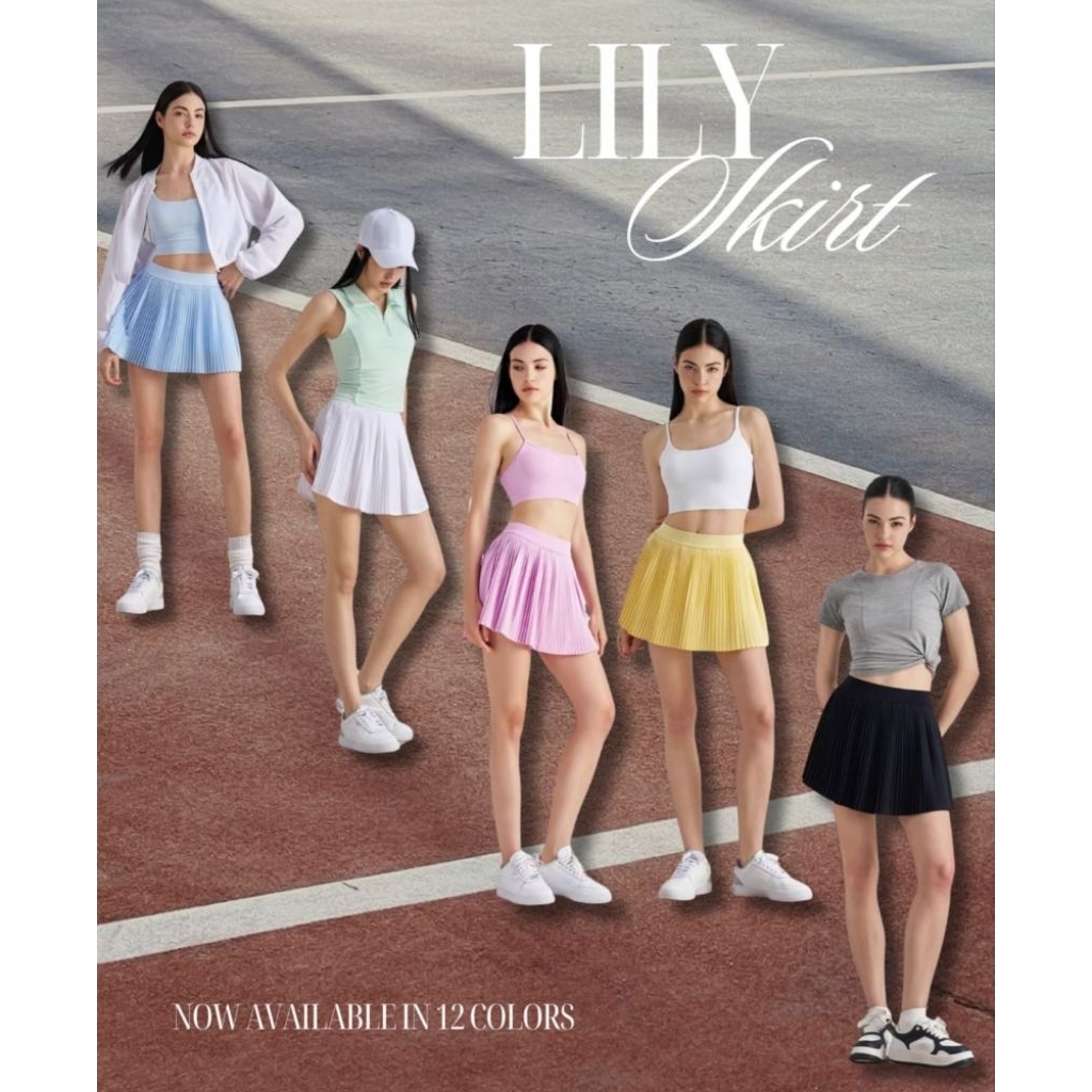 Lily skirt bawahan rok wanita olahraga tennis padel golf Dengan inner