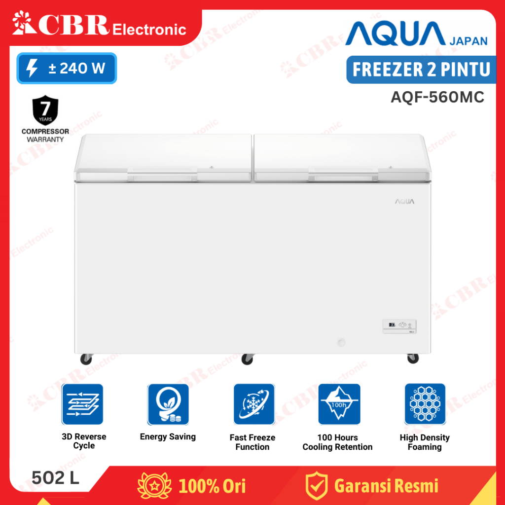 FREEZER PETI AQUA 2 PINTU AQF-560MC/ 502 L