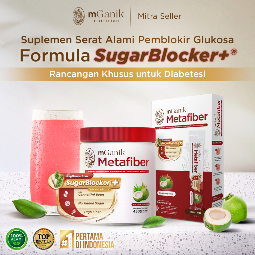 

mGanik Metafiber rasa Cocopandan - Suplemen Serat Diabetes Alami BPOM ORI