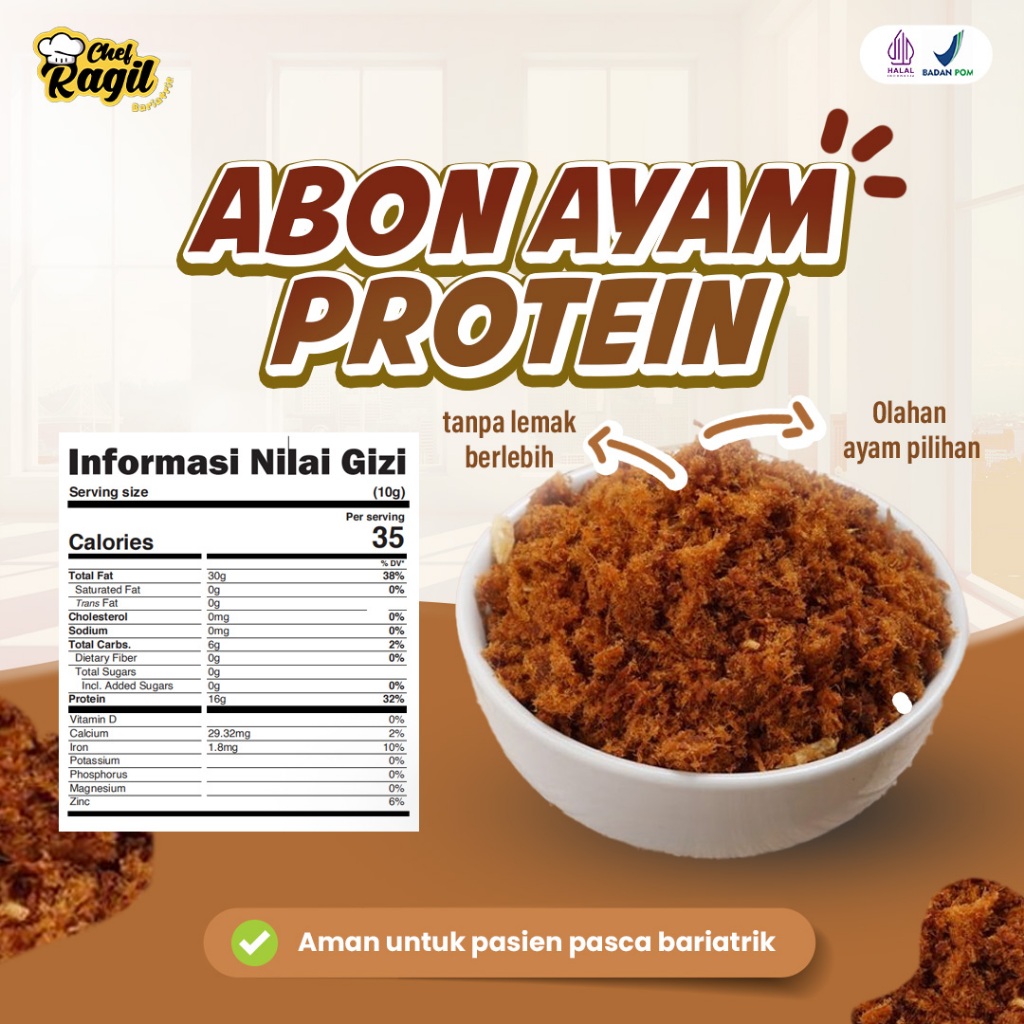 

Abon Ayam Sehat 100gr – Tinggi Protein, Tanpa MSG & Pengawet