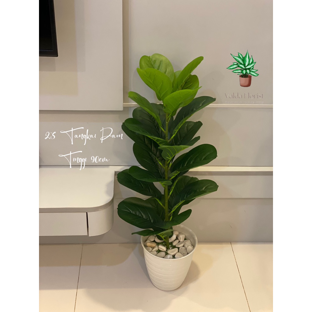 POHON KETAPANG ARTIFISIAL 23 DAUN POHON HIAS POJOK RUMAH POHON DEKORASI RUMAH BUNGA PLASTIK TANAMAN 