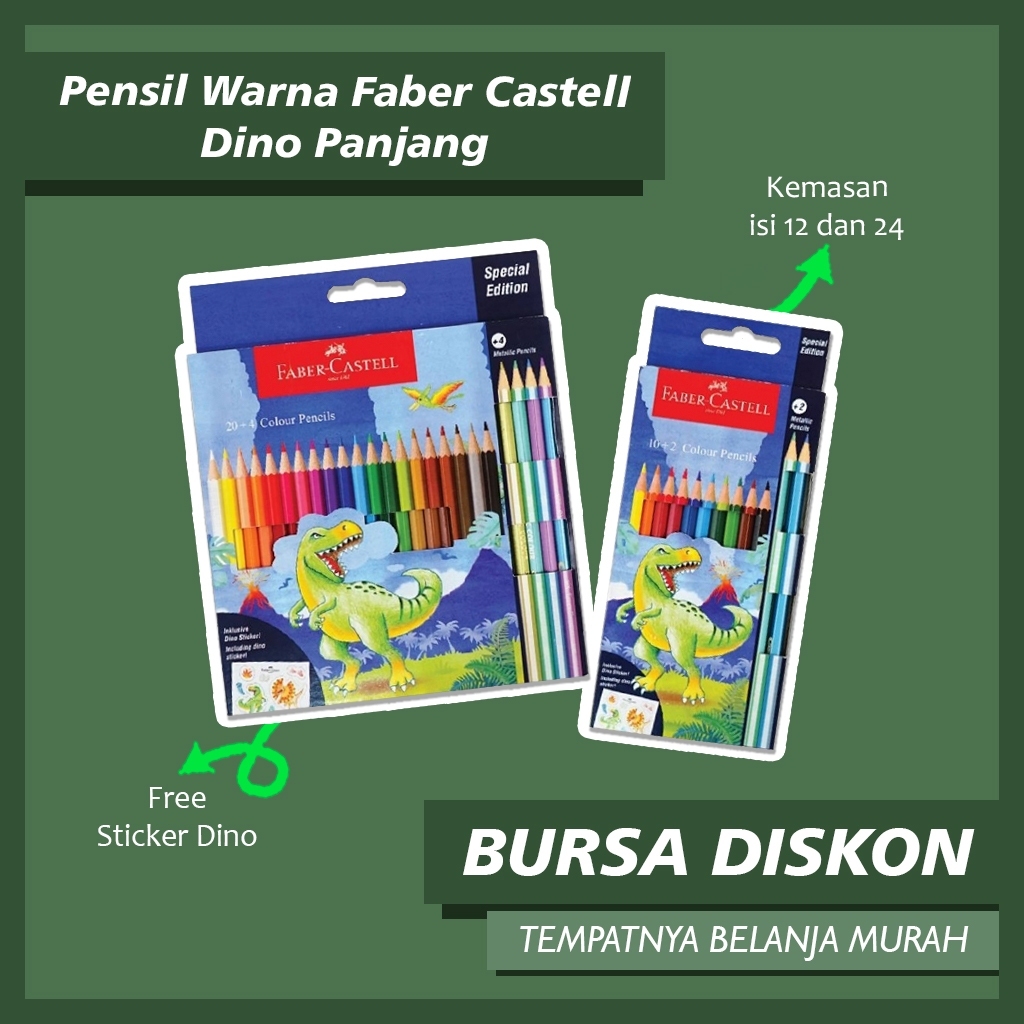 

Pensil Warna Faber Castell Dino Panjang 12 Warna Faber-Castell Dino Seri