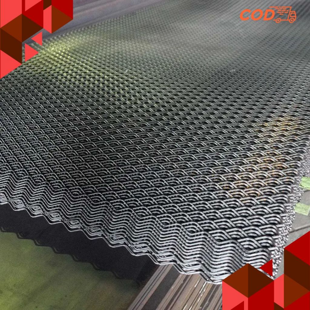 Jaring Besi Expanded Metal Tebal 3mm & 5mm | Baja Plat Lubang Variasi - HARGA PABRIK TERMURAH