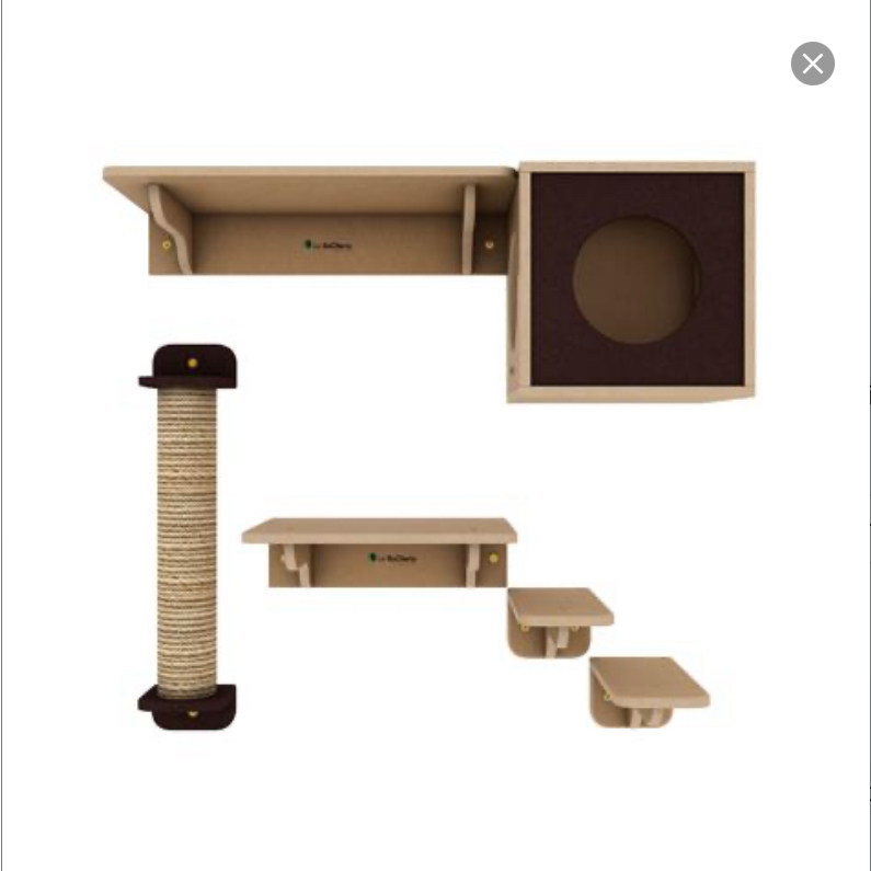 LuxeChic Cat Playground Condo Minimalis MDF 12mm Finishing