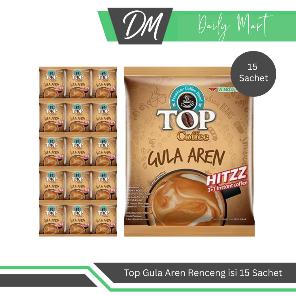 

TOP Coffee Gula Aren Renceng Isi 15 Sachet - Kopi Instan Premium Enak Murah
