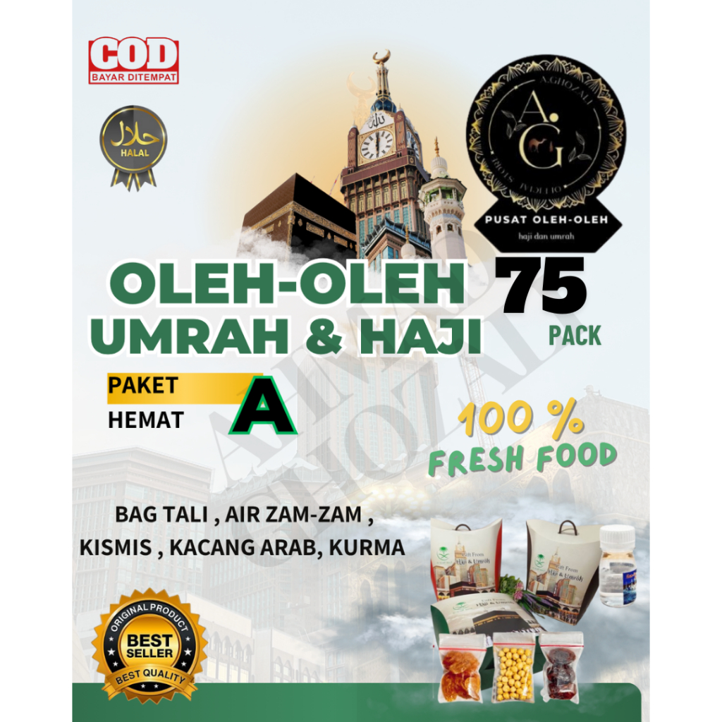 

PAKET HEMAT 75 PACK OLEH OLEH HAJI DAN UMRAH 100 % MURNI TERMURAH DAN TERBAIK