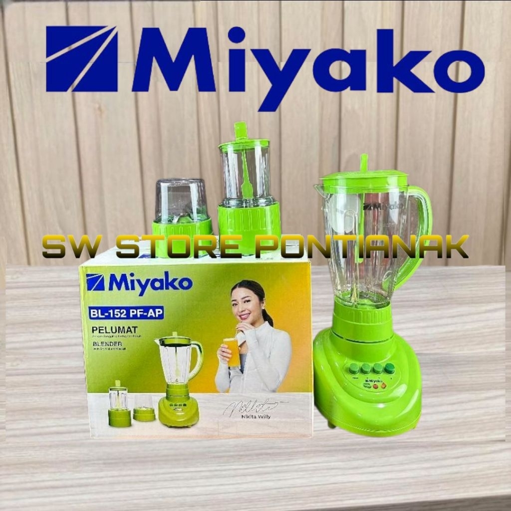 MIYAKO BLENDER BL-152 PF-AP 1.5 LITER / PELUMAT PENGGILING KERING DAN BASAH / BLENDER CHOPER MIYAKO 