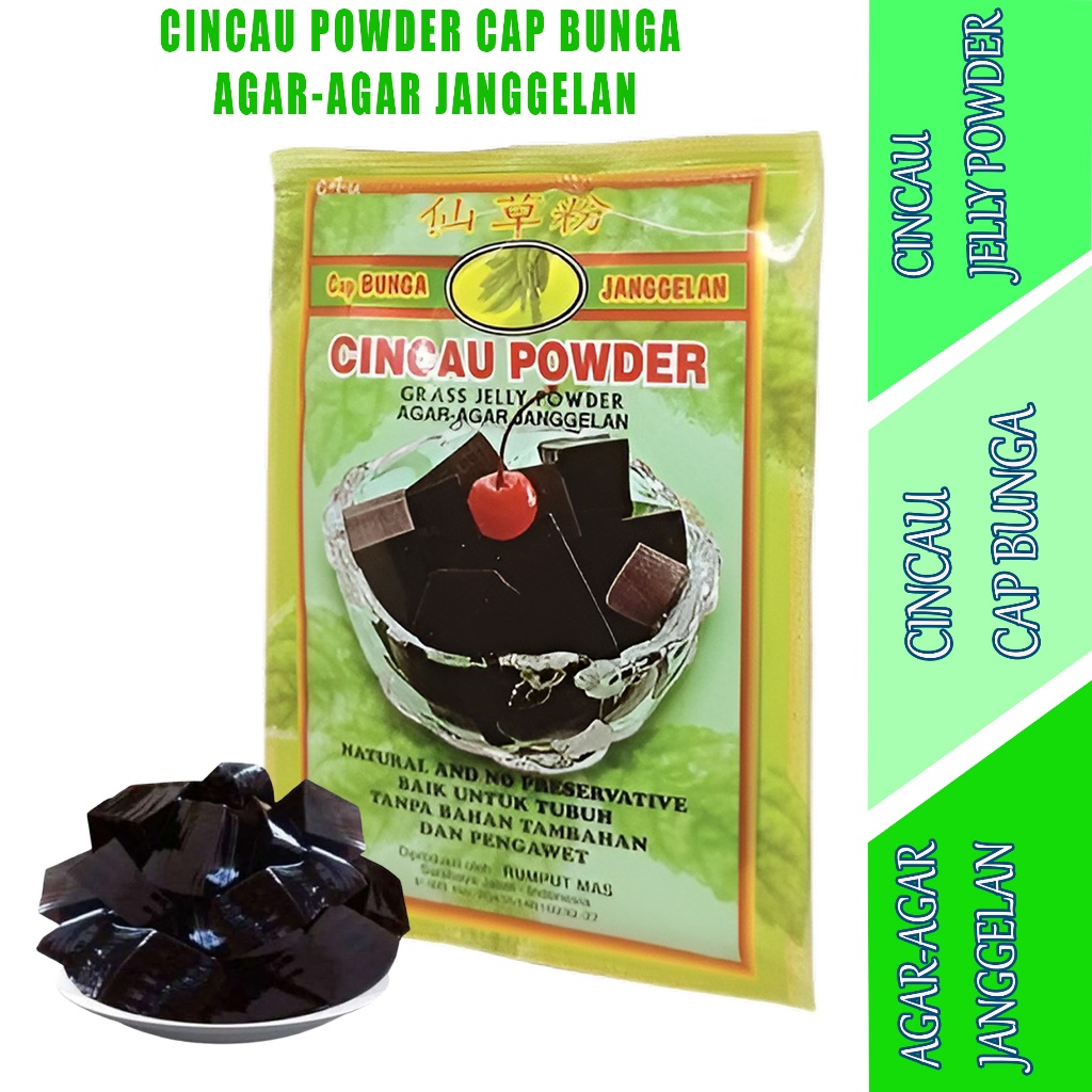 

Agar-Agar Janggelan - Cincau Cap Bunga - Cincau Jelly Powder - 33gr