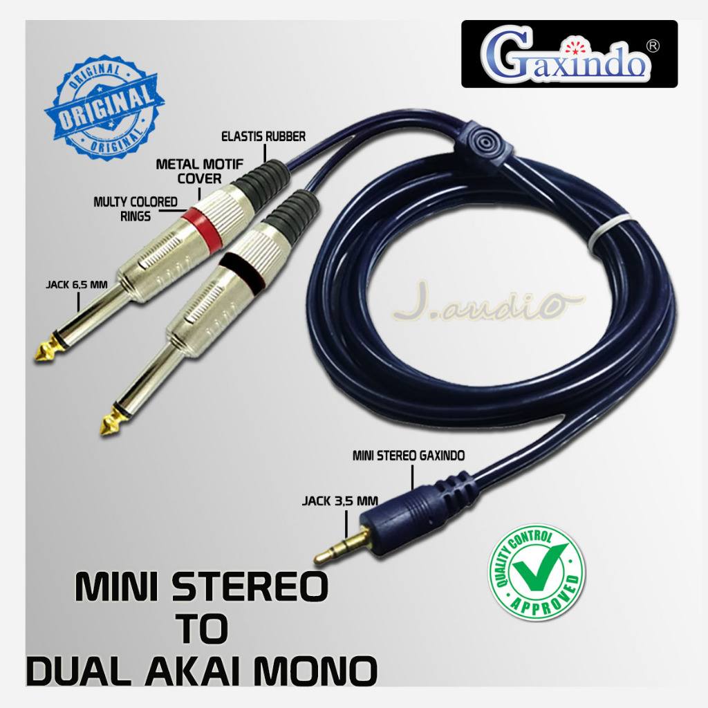 dorifarms - gaxindo jack audio mini stereo 3.5mm ke 2x akai mono 1.5m - juan audio