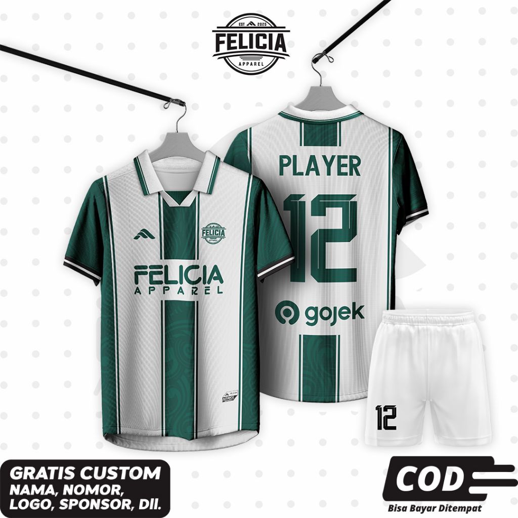 Jersey Bola Futsal / Jersey printing / jersey custom / jersey hijau putih