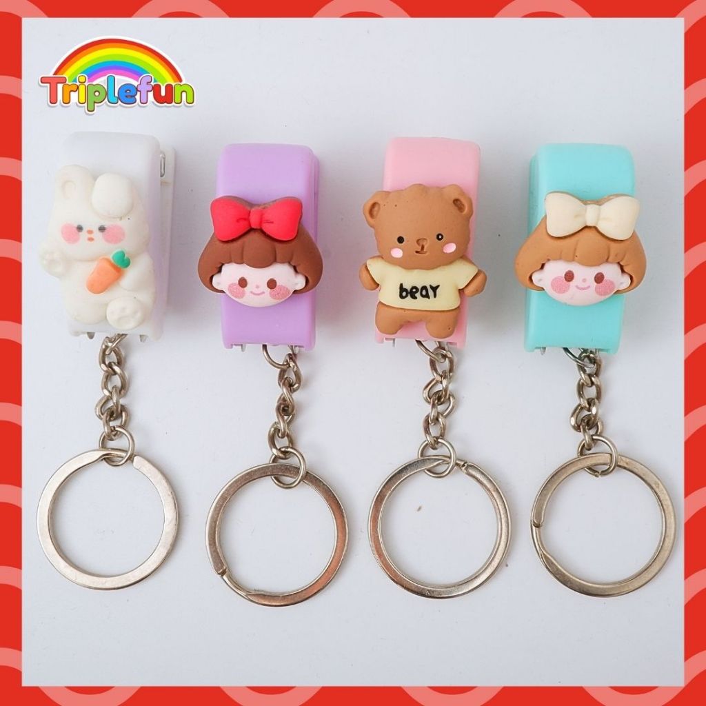 

Stapler No.10 Mini Karakter Keychain Hiasan Tas Karet Gantungan Souvenir Aksesoris Tas Perempuan Unik Lucu Grosis