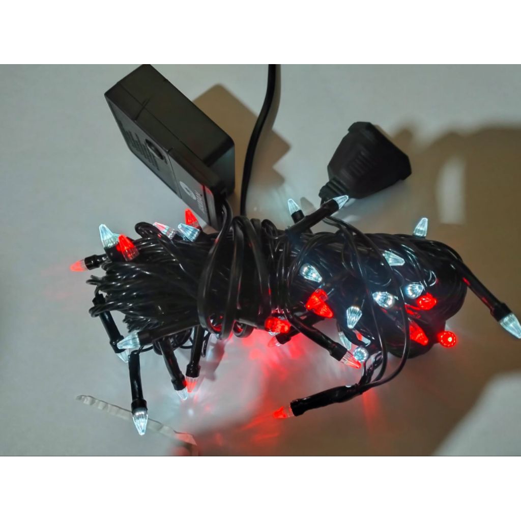 LAMPU TUMBLR MERAH PUTIH KABEL HITAM 10M / LAMPU AGUSTUSAN 10M / LAMPU MERAH PUTIH KABEL HITAM 10M