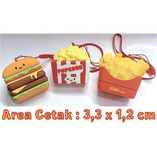 

Stamp / Custom Stamp / Stempel Fast Food Burger French Fries Pop Corn Dengan Tali / Stempel Nama