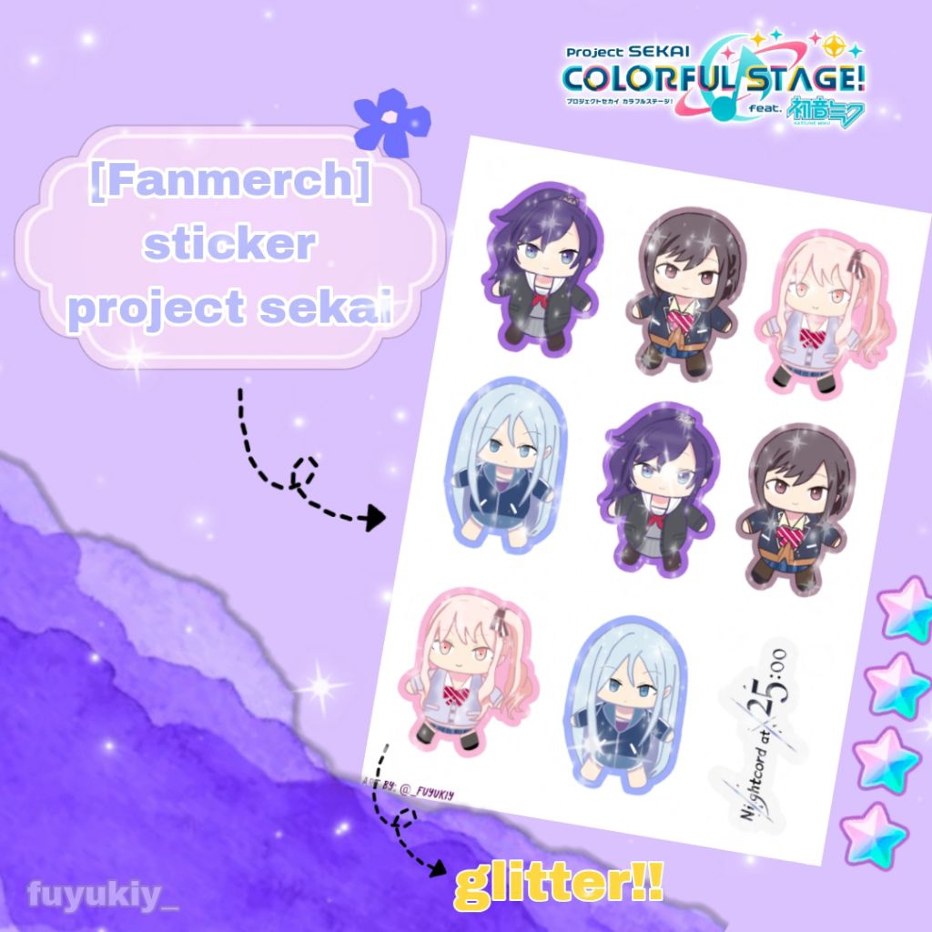 [Fanmerch] sticker nightcord at 25 project sekai