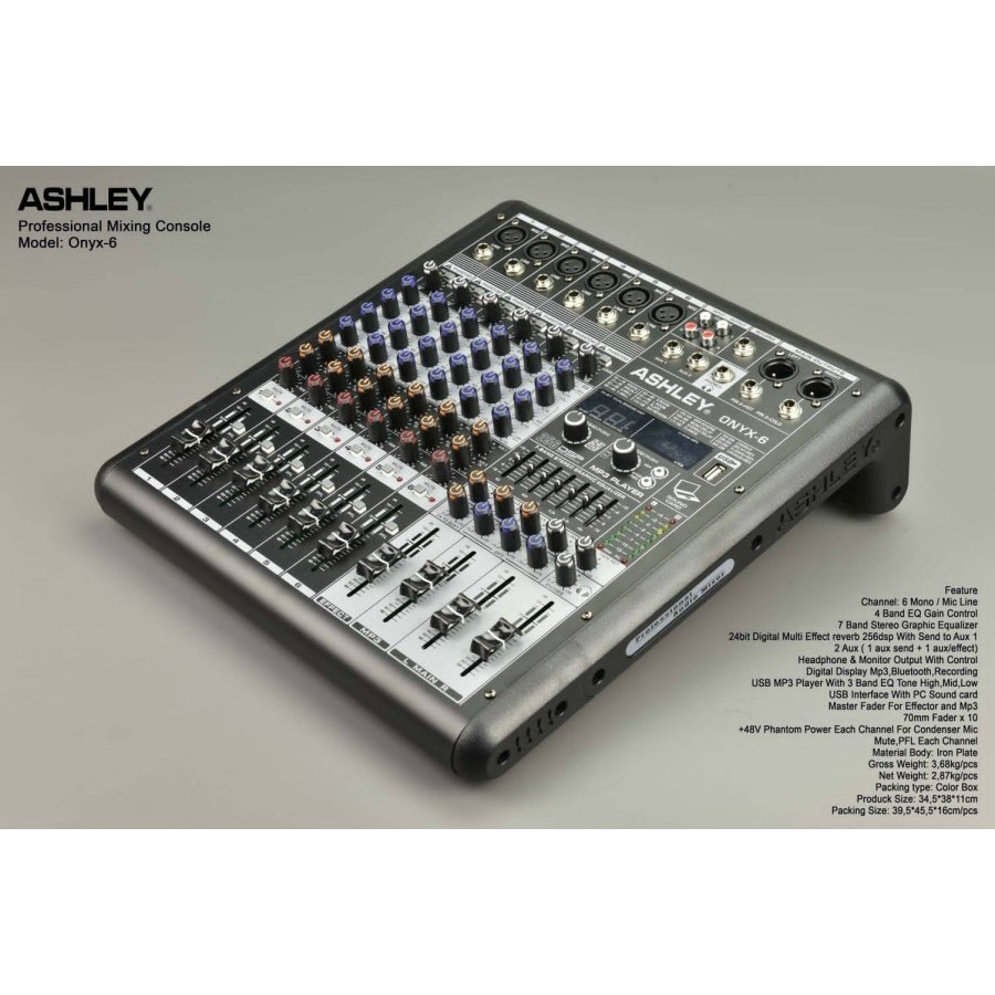 ONYX-6 MIXER 6 CHANNEL ASHLEY ORIGINAL / MIXER 6 CHANNEL / ONYX6 ASHLEY