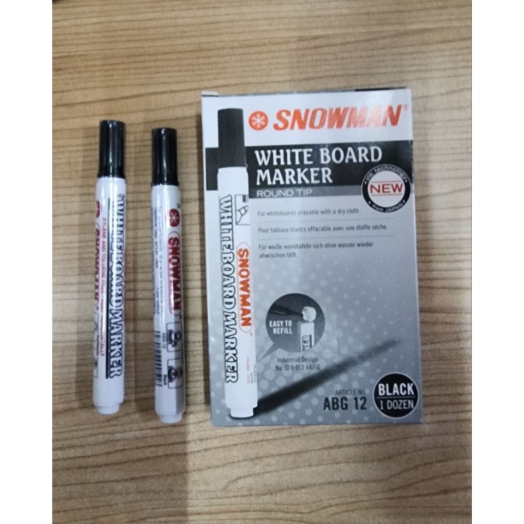 

Spidol Snowman Non permanen Abg 12 hitam / biru 1 box Stationery