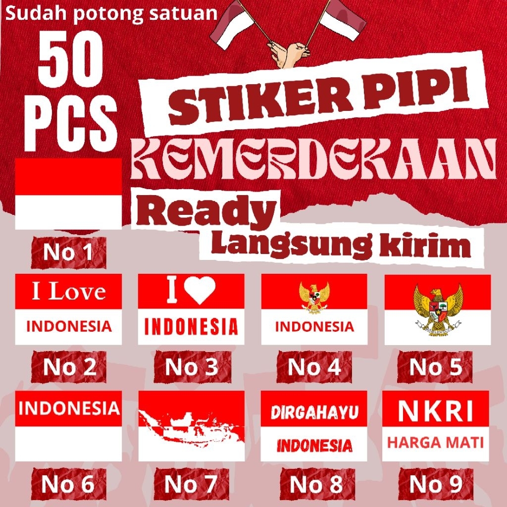 

Sticker pipi isi 50 pcs sudah potong satuan