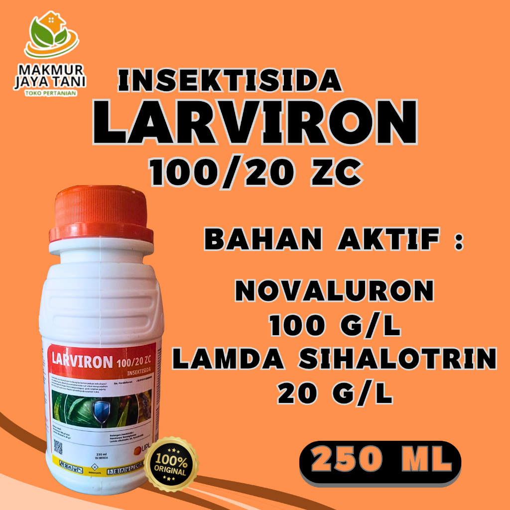 LARVIRON 100/20 ZC INSEKTISIDA RACUN TELUR DAN ULAT GRAYAK AMPUH 250 ML