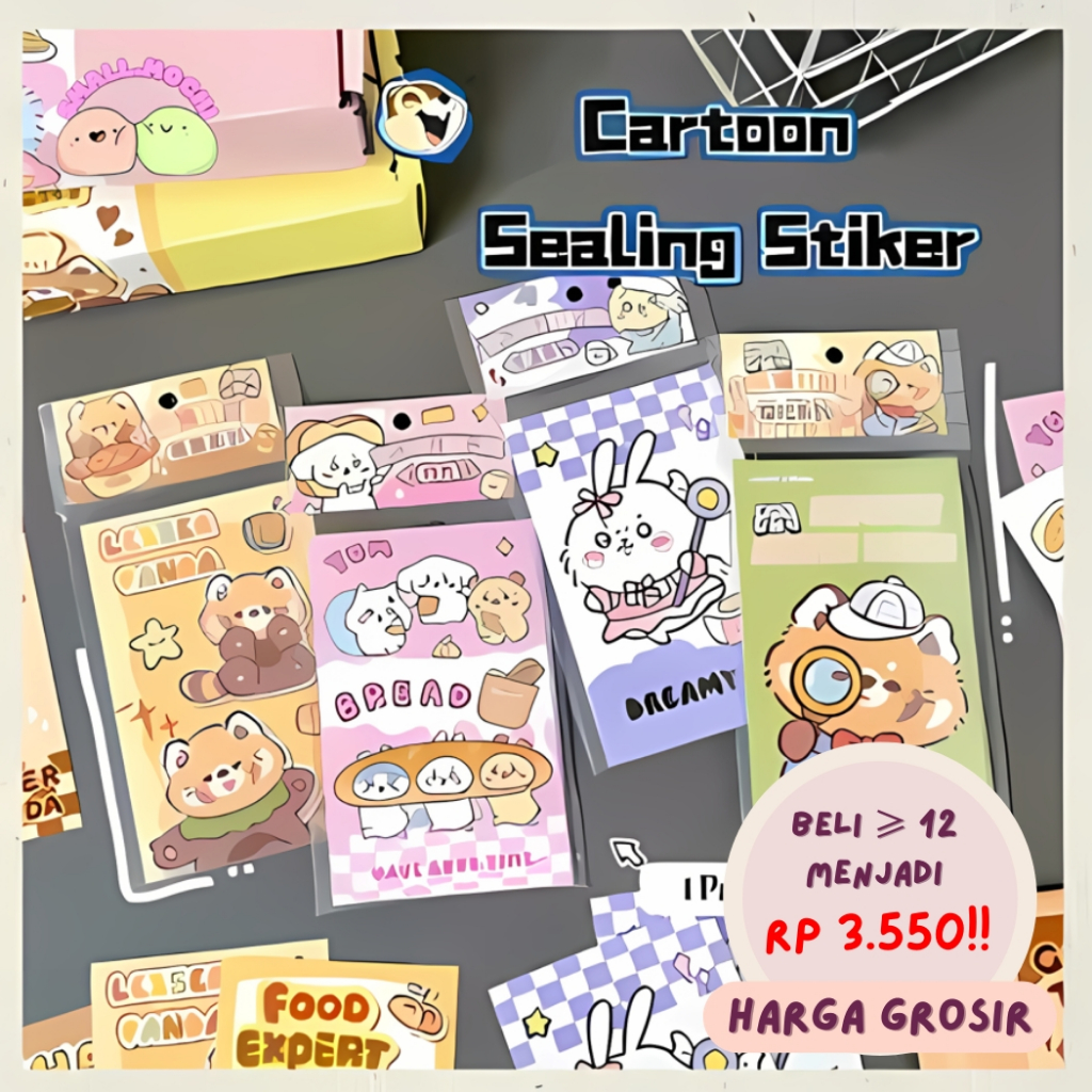 

1 Pack Stiker Persegi Karakter Capybara Stiker Segel Serbaguna Best Seller SP18