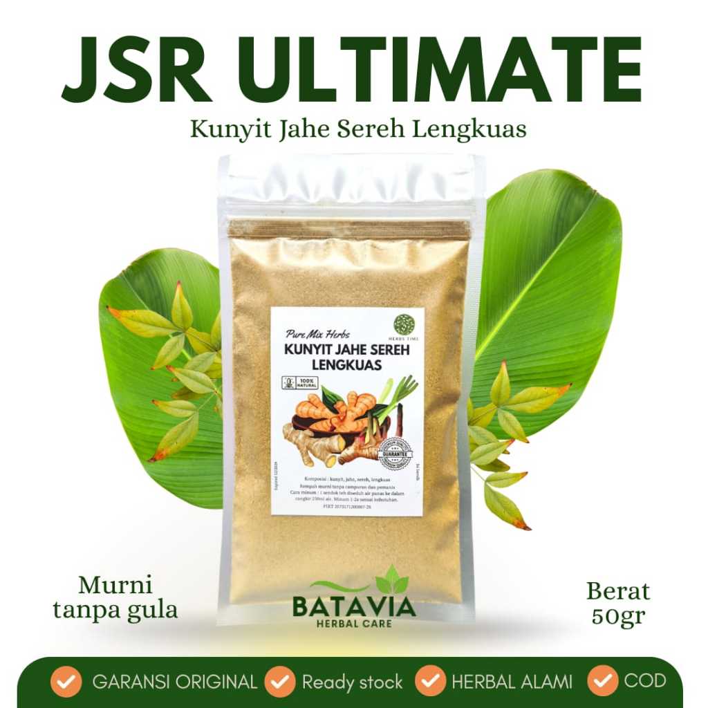 

Kunyit Jahe Sereh Lengkuas Bubuk Murni JSR Ultimate JSR Lambung Herbs Time