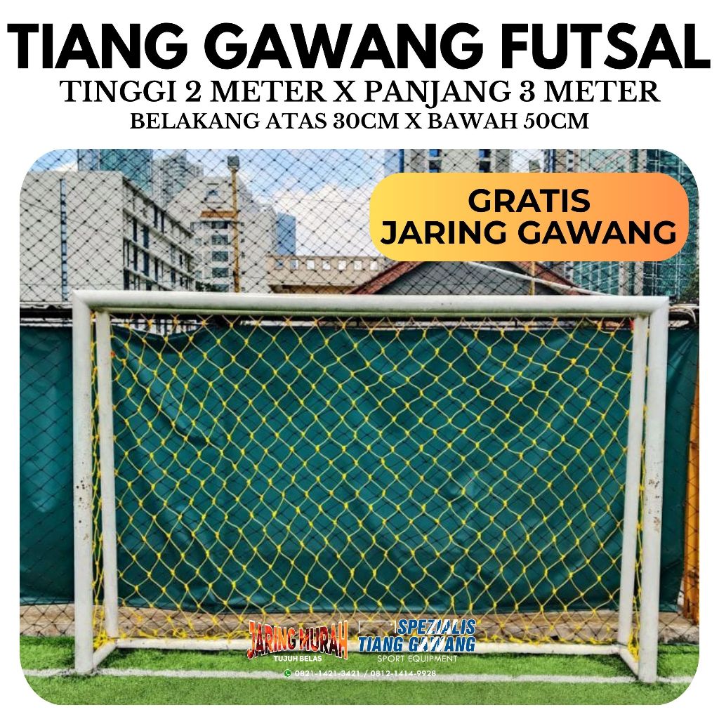 Tiang Gawang Futsal 2x3 Meter Portable Besi – Mudah Bongkar Pasang