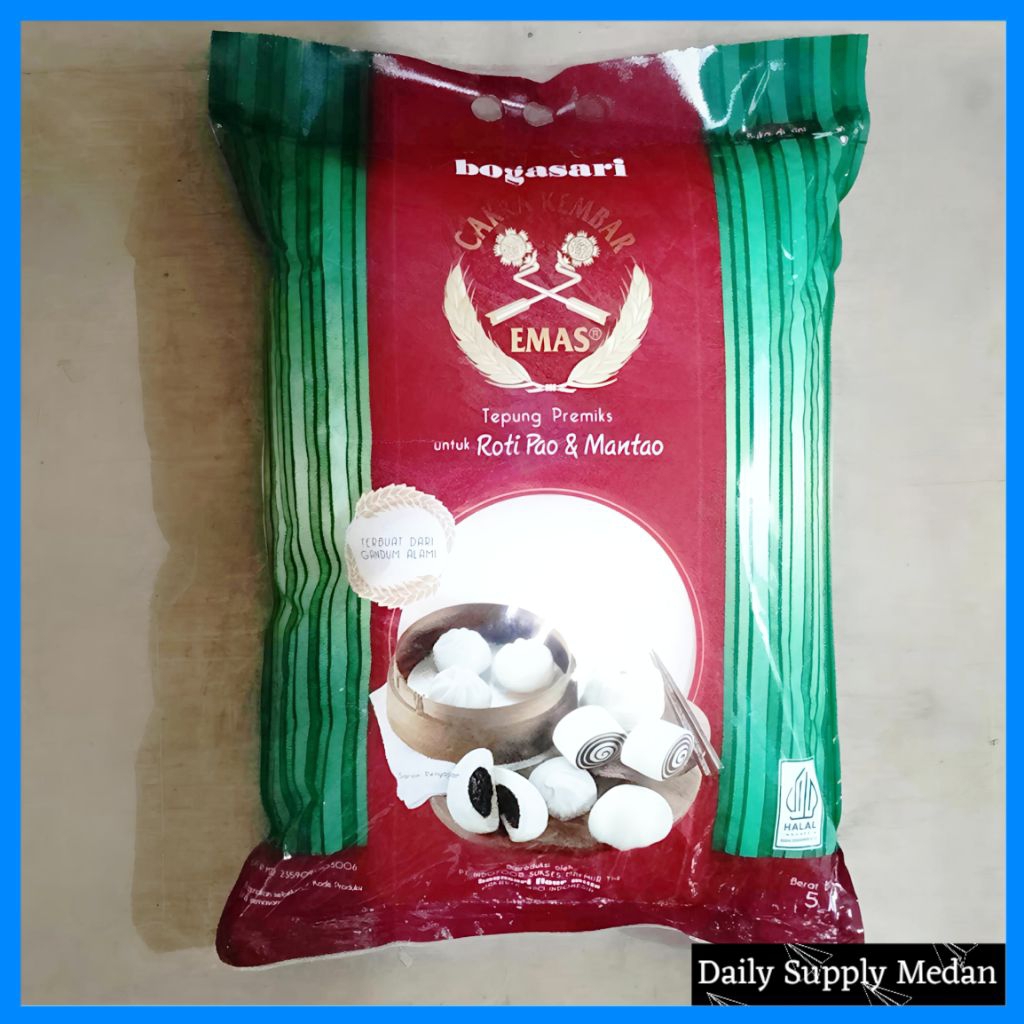 

Bogasari Cakra Kembar Emas Tepung Premiks untuk Roti Pao & Mantao 5kg