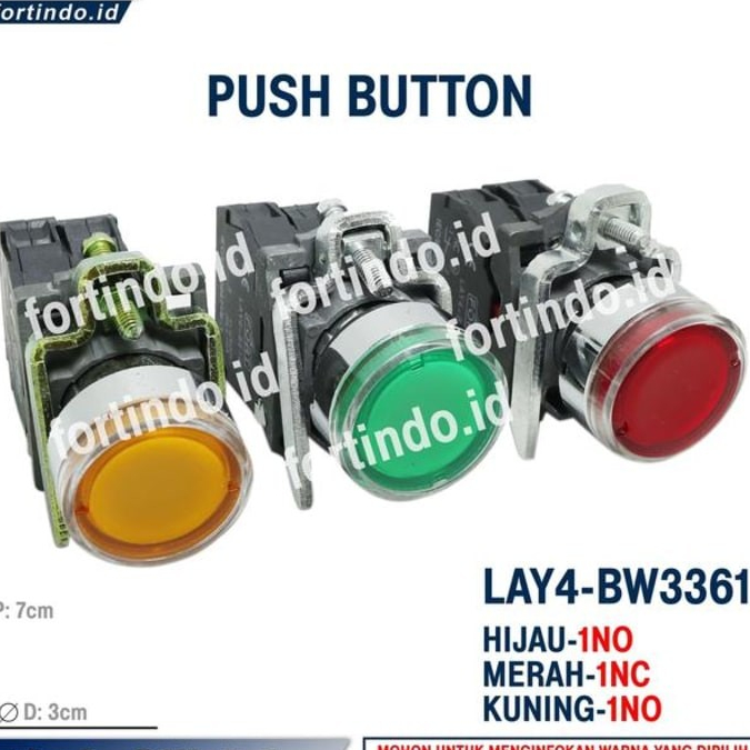 Iluminated Push Button LAY4-BW3361 LED MERK FORT