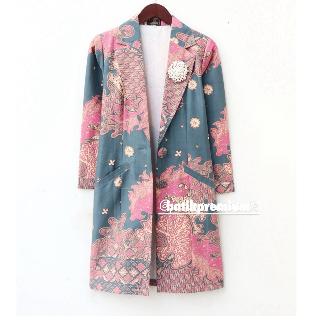 Atasan blazer wanita batik