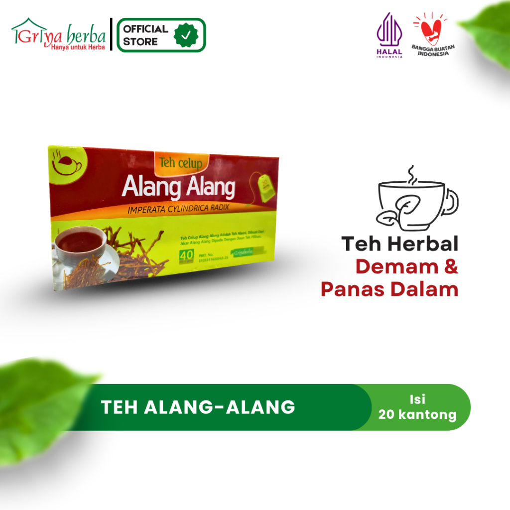 

Teh Herbal Alang Alang Griya Herba untuk demam dan panas dalam alami tanpa efek samping Halal