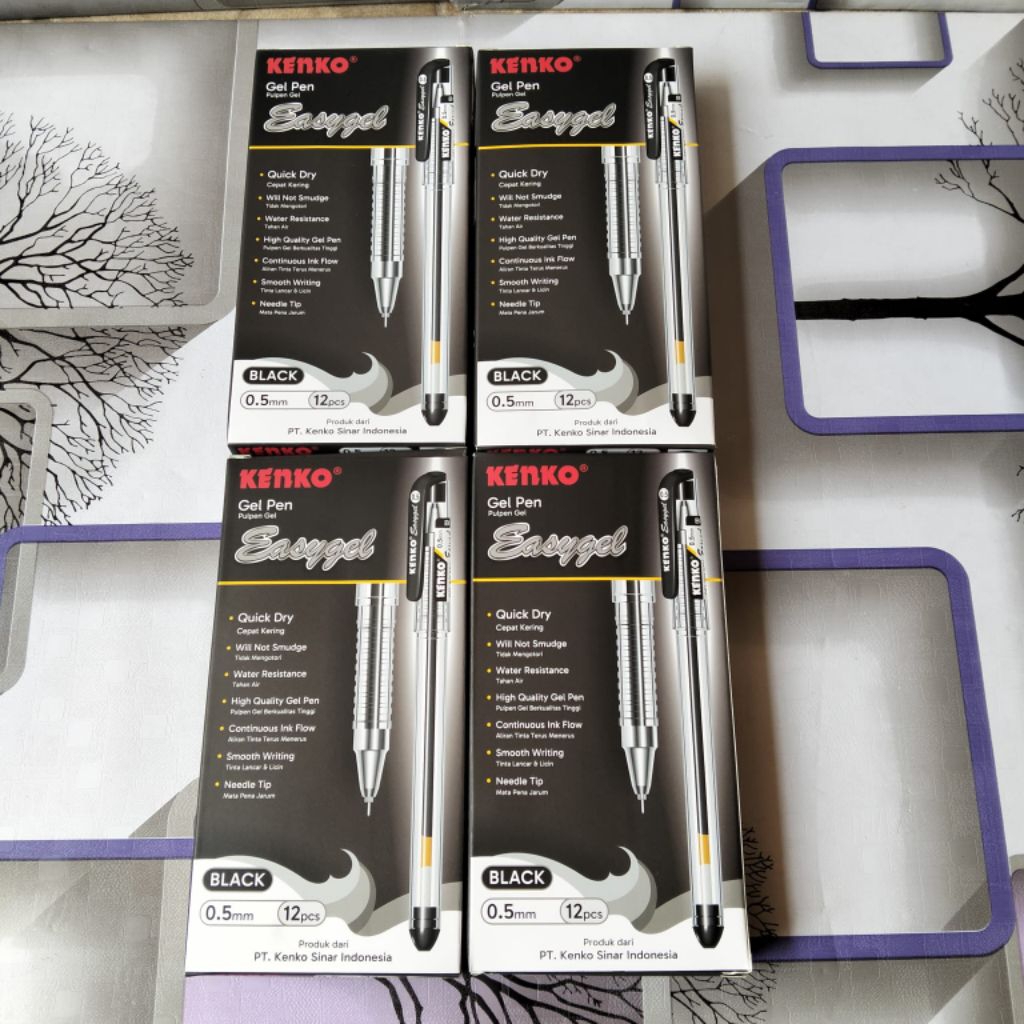 

Pulpen Gel Kenko Easy Gel 0.5mm, Tinta Hitam, Isi 1 Box 12 Pcs
