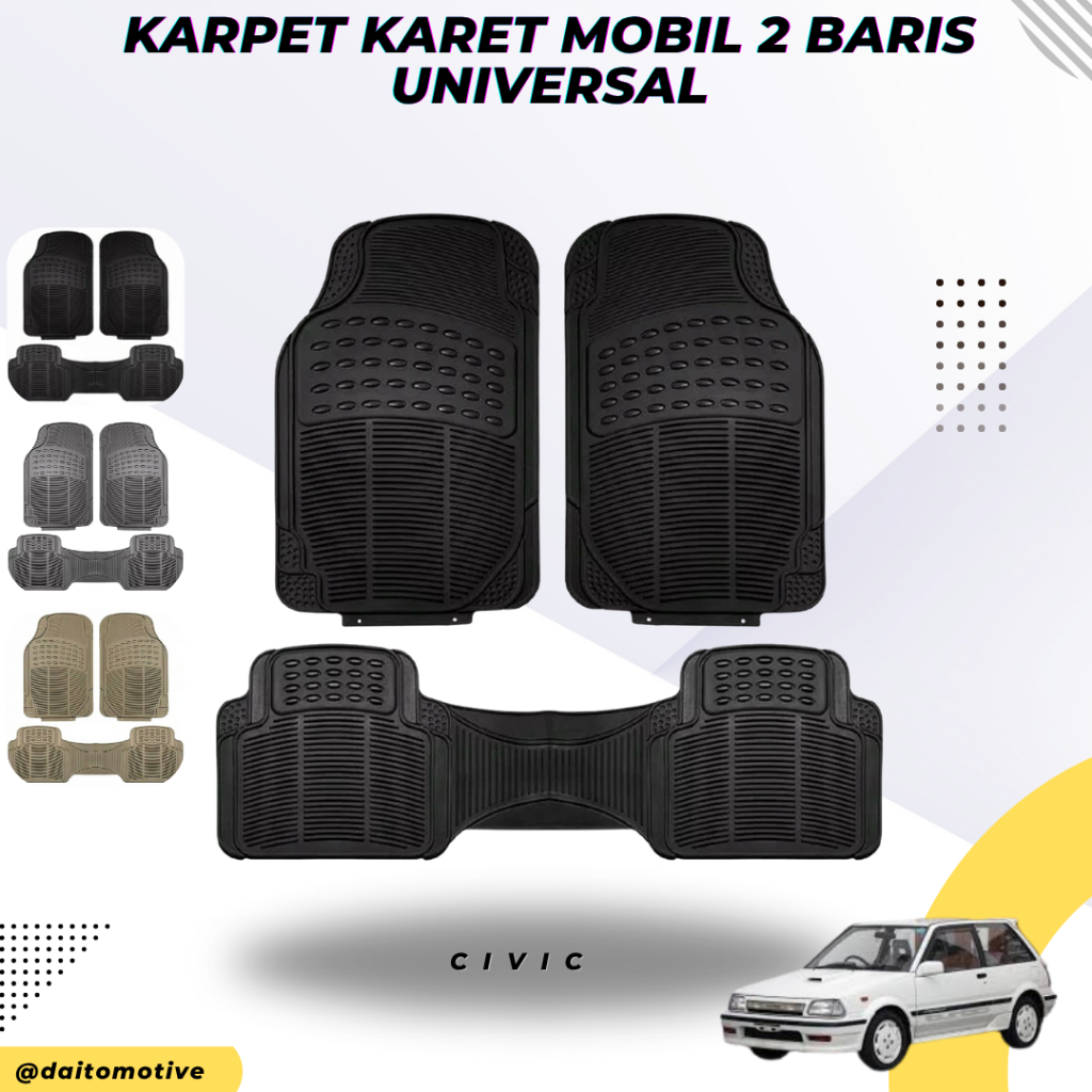 Karpet Karet Universal 2 Baris Anti Slip Mobil civic genio/wonder