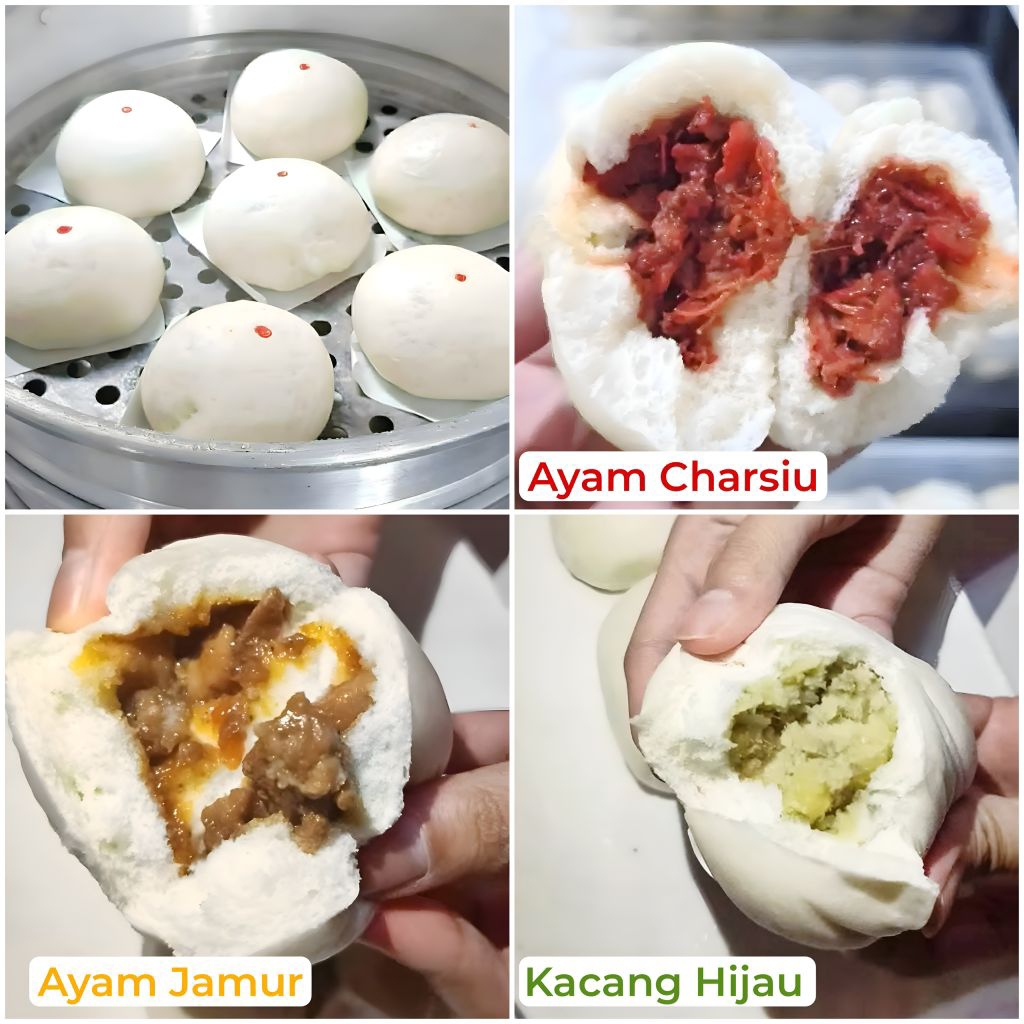 

Bakpao Super Empuk Lembut Fluffy / Bapau Bapao Isi Ayam Jamur Charsiu Casio Carsiu Kacang Hijau