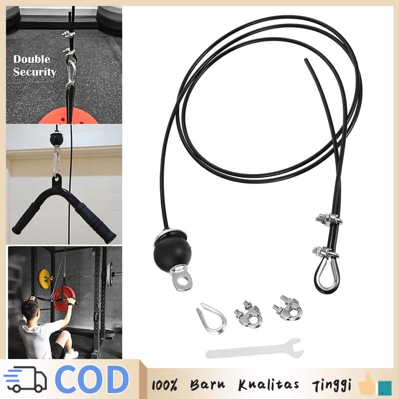 250CM Kabel Seling Gym Tebal 5mm Tali Sling Home Gym Cable Pulley Gym Cable Gym
