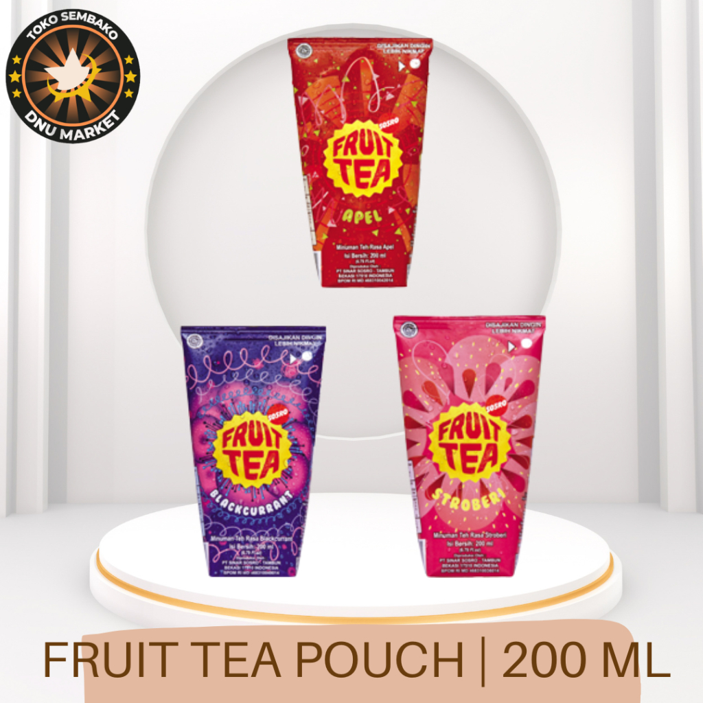 FRUIT TEA APEL POUCH  | FRUIT TEA STRAWBERY POUCH  | FRUIT TEA BLACKCURRANT POUCH | 200ml | 1 DUS (2