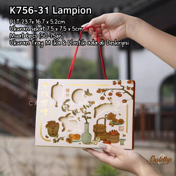 

Kotak Kue Box Hampers Mooncake K756-31 Lampion Kue Bulan 50-75gr Pia Snowskin Mochi Cookies dll