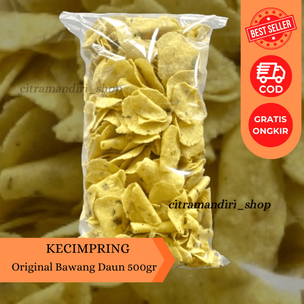 

Kecimpring Singkong Bawang Daun 500 Gram / Comring Bawang Daun