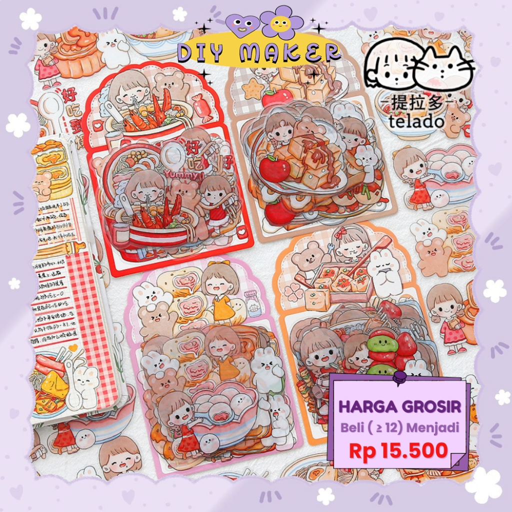 

DM 1 Pack Isi 40 Pcs Stiker Deco Botol Sticker Aesthetic Telado Boba Stiker Waterproof Tahan Air DIY