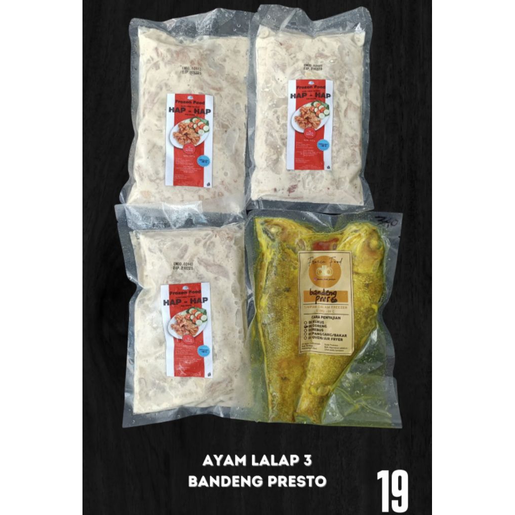 

Paket Hemat Dbaloy No. 19 | ayam lalap hap" 3, bandeng presto frozen 1