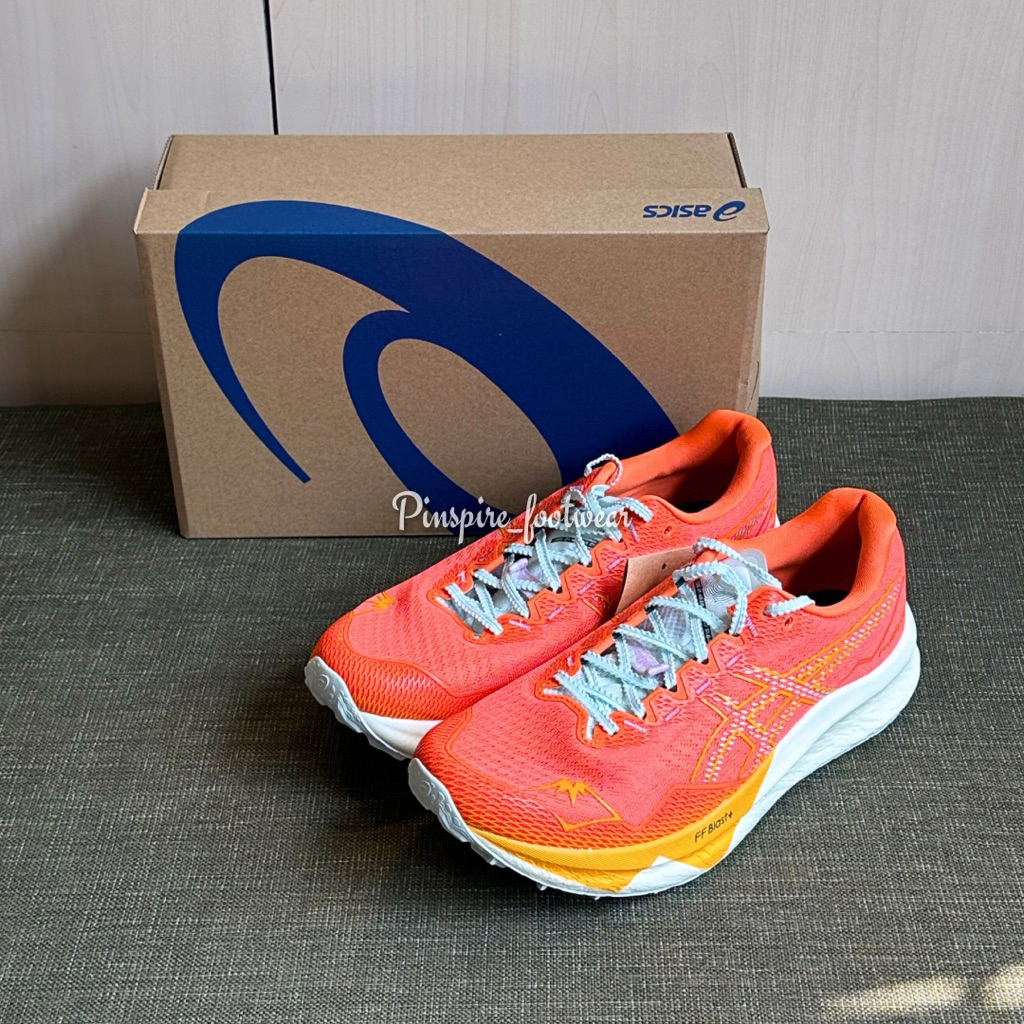 ASICS MEN FUJISPEED 3 - NOVA ORANGE/PURE AQUA - SEPATU TRAIL RUN HIKING