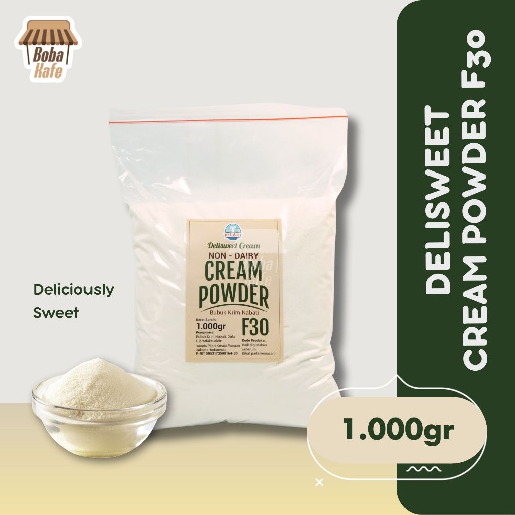 

Delisweet F30 / Non Dairy Creamer / Bubuk Special Premiks Krimer Nabati dari Santos | Cocok untuk minuman dan dessert