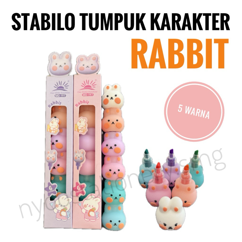 

STABILO TUMPUK 5 WARNA KARAKTER RABBIT LUCU UNIK ELEGANT MURAH PULPEN WARNA