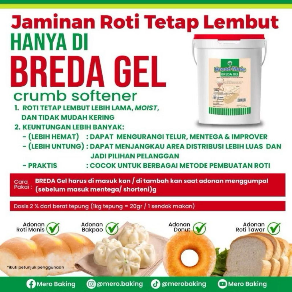 

[MERO] Bread-Mate Gel / Pelembut Roti,donat,bakpao berbentuk Gel Repack