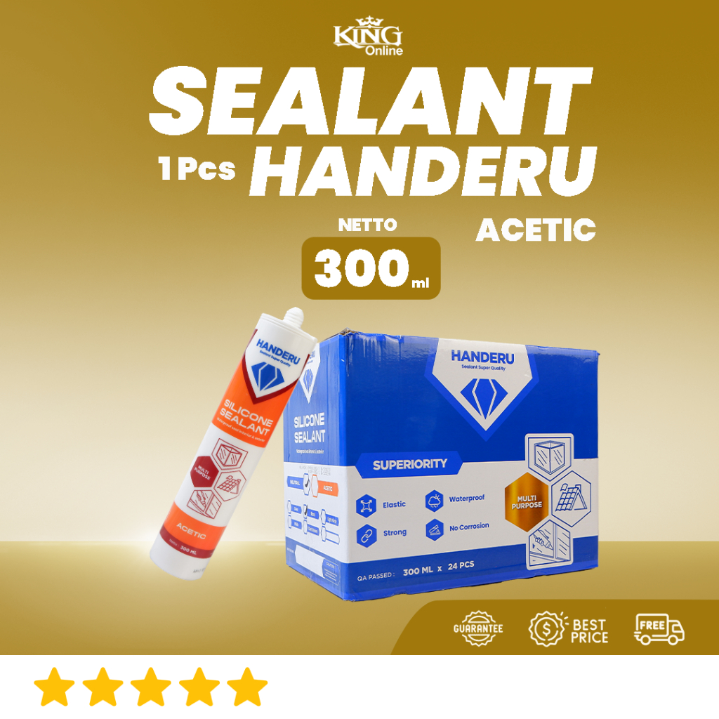 Lem Silicone Sealant Handeru Netral Asam 300ML / Lem Silicone kaca aquarium / alumunium / akrilik