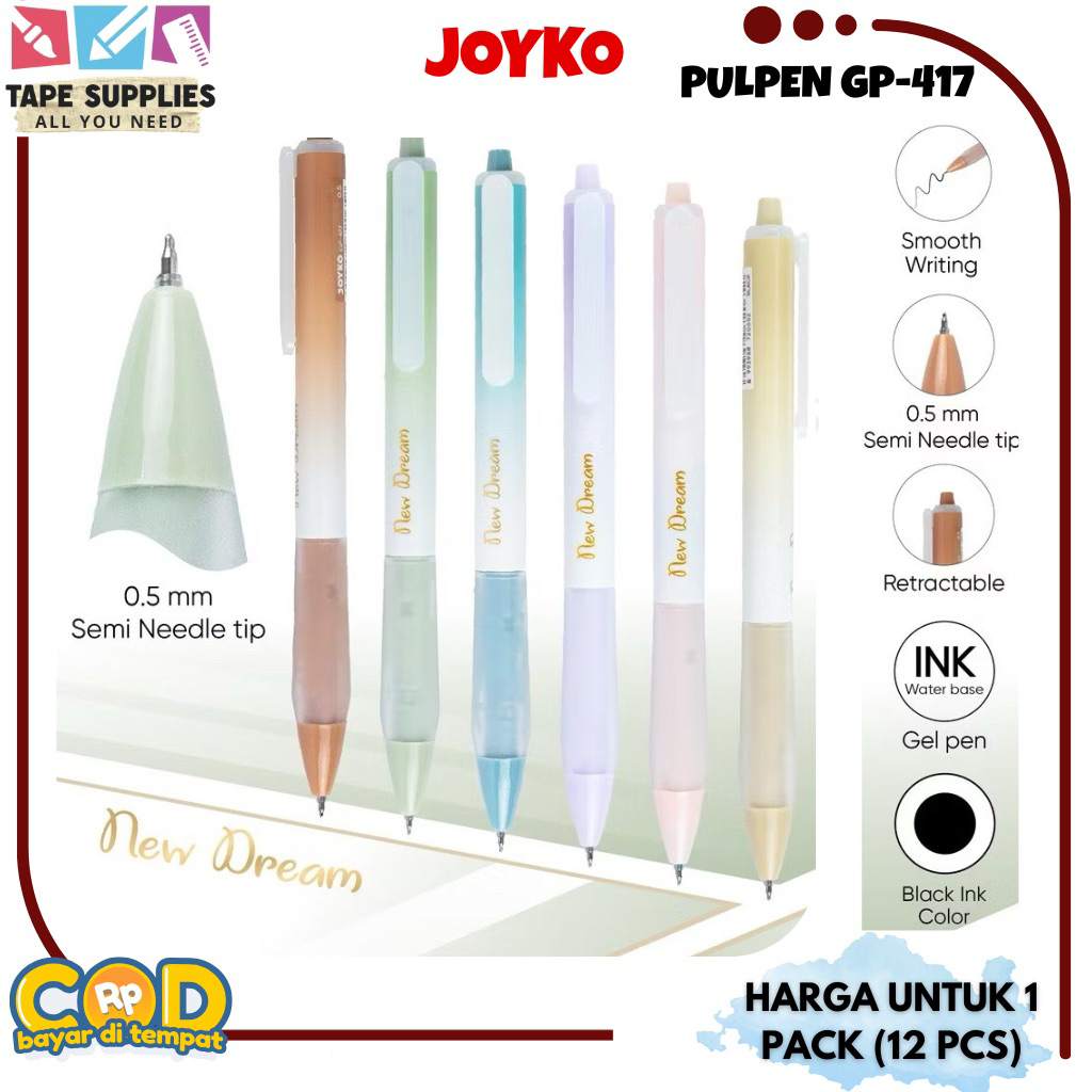 

(12 PCS) PULPEN Mahal Gel Pen GP-417 Pulpen CETEK Retractable