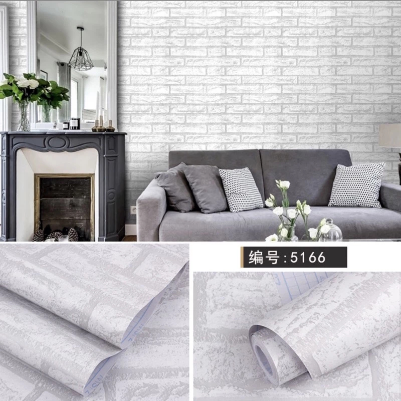 Wallpaper Dinding Bata Putih / Batako Wallpaper Stiker Terbaru Mewah dan tebal