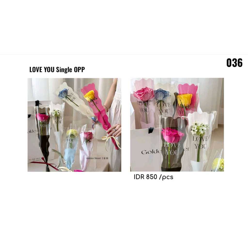 

MY Supplies - Flower Wrapping Single OPP LOVE YOU Plastik Bungkus Buket Bunga Single