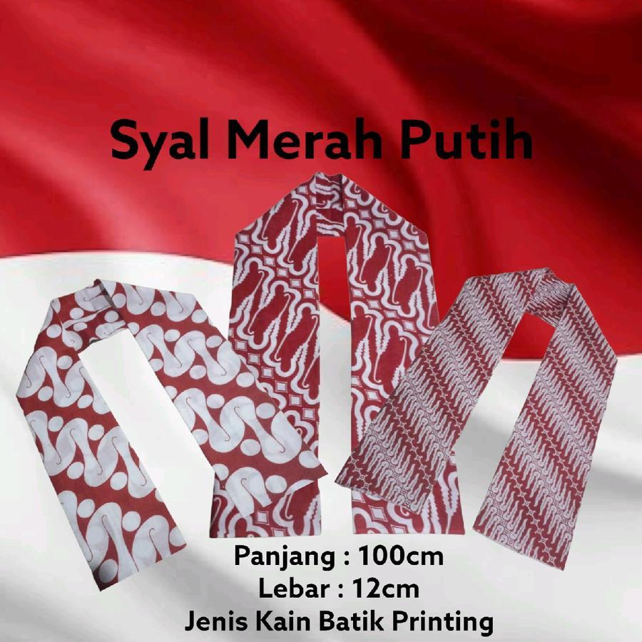 Syal Selendang Cukin Batik Merah Putih Anak