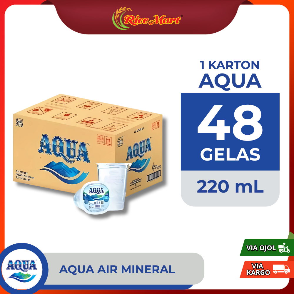 

[KARGO] Air Mineral AQUA Gelas 220ml (48 Pcs)
